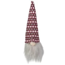 Northlight 8" Red, White & Gray Knit Gnome Head LED Ornament 7 Northlight 8" Red, White & Gray Knit Gnome Head LED Ornament -Northlight Shop D491071S 1 1