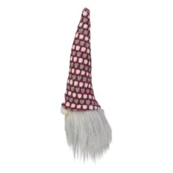 Northlight 8" Red, White & Gray Knit Gnome Head LED Ornament 8 Northlight 8" Red, White & Gray Knit Gnome Head LED Ornament -Northlight Shop D491071S 2