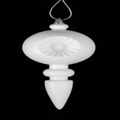 4ct. 7.5" Matte White Retro Reflector Shatterproof Christmas Finial Ornaments 9 4ct. 7.5" Matte White Retro Reflector Shatterproof Christmas Finial Ornaments -Northlight Shop D491081S 2