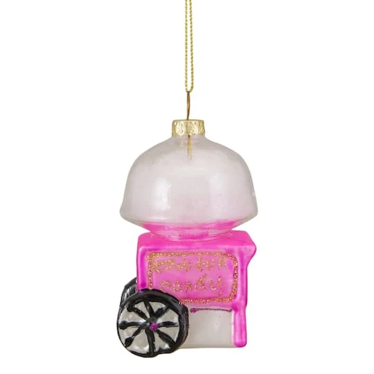 Northlight 3.5" Pink, White & Gold Cotton Candy Machine Glass Christmas Ornament 8 Northlight 3.5" Pink, White & Gold Cotton Candy Machine Glass Christmas Ornament - Image 6