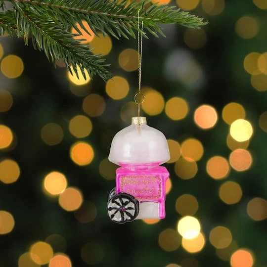 Northlight 3.5" Pink, White & Gold Cotton Candy Machine Glass Christmas Ornament 9 Northlight 3.5" Pink, White & Gold Cotton Candy Machine Glass Christmas Ornament - Image 7