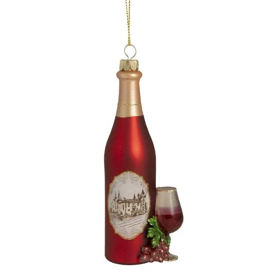Northlight 6" Matte Red Wine Country Glass Bottle Christmas Ornament 4 Northlight 6" Matte Red Wine Country Glass Bottle Christmas Ornament - Image 2