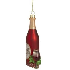Northlight 6" Matte Red Wine Country Glass Bottle Christmas Ornament 16 Northlight 6" Matte Red Wine Country Glass Bottle Christmas Ornament -Northlight Shop D491087S 3