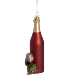 Northlight 6" Matte Red Wine Country Glass Bottle Christmas Ornament 18 Northlight 6" Matte Red Wine Country Glass Bottle Christmas Ornament -Northlight Shop D491087S 5