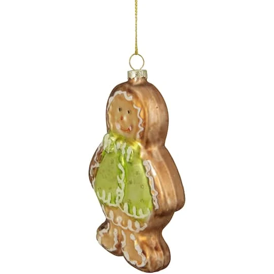 Northlight 4.5" Bronze & Brown Glass Gingerbread Christmas Ornament 5 Northlight 4.5" Bronze & Brown Glass Gingerbread Christmas Ornament - Image 3
