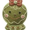 Northlight 5.5" Glittered Green & Red Shatterproof Gingerbread Head Christmas Ornament 1 Northlight 5.5" Glittered Green & Red Shatterproof Gingerbread Head Christmas Ornament -Northlight Shop D491097S 1