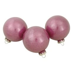 Northlight 12ct. 3" Glitter & Matte Magenta Pink Finial & Glass Ball Christmas Ornaments -Northlight Shop D491101S 3