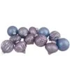 Northlight 12ct. 3" Glitter & Matte Purple Tone Finial & Glass Ball Christmas Ornaments -Northlight Shop D491102S 1