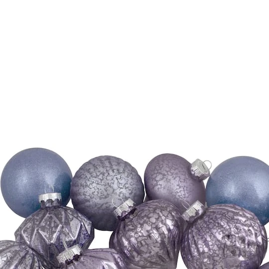 Northlight 12ct. 3" Glitter & Matte Purple Tone Finial & Glass Ball Christmas Ornaments 6 Northlight 12ct. 3" Glitter & Matte Purple Tone Finial & Glass Ball Christmas Ornaments - Image 4