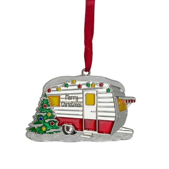 Northlight Silver Plated Camper Crystal Embellished Ornament 4 Northlight Silver Plated Camper Crystal Embellished Ornament - Image 2