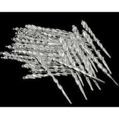 Northlight 36ct. 5" Shiny Silver Splendor Shatterproof Icicle Christmas Ornaments -Northlight Shop D491109S 1 1