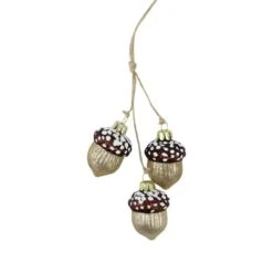 Northlight 9" Shiny Brown And Gold Trio Of Acorns Glass Ornament 7 Northlight 9" Shiny Brown And Gold Trio Of Acorns Glass Ornament -Northlight Shop D491113S 1 1