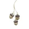 Northlight 9" Shiny Brown And Gold Trio Of Acorns Glass Ornament -Northlight Shop D491113S 1