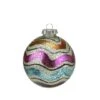 Northlight 4.5" Shiny White Striped Merry & Bright Glass Ball Ornament -Northlight Shop D491114S 1