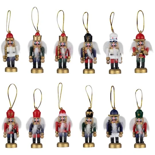 Northlight 12ct. 3.25" Multicolor Nutcracker Wood Ornaments 4 Northlight 12ct. 3.25" Multicolor Nutcracker Wood Ornaments - Image 2