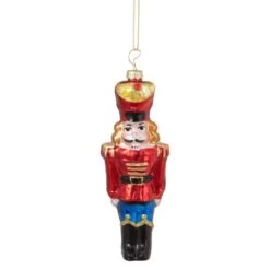 Northlight 5.5" Shiny Red Nutcracker Soldier Glass Ornament -Northlight Shop D491123S 1 1