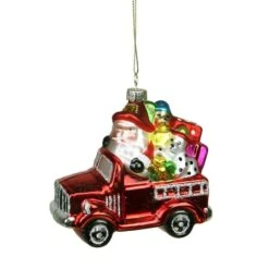 Northlight 4" Red Fire Truck With Santa & Presents Glass Christmas Ornament 9 Northlight 4" Red Fire Truck With Santa & Presents Glass Christmas Ornament -Northlight Shop D491146S 1 1