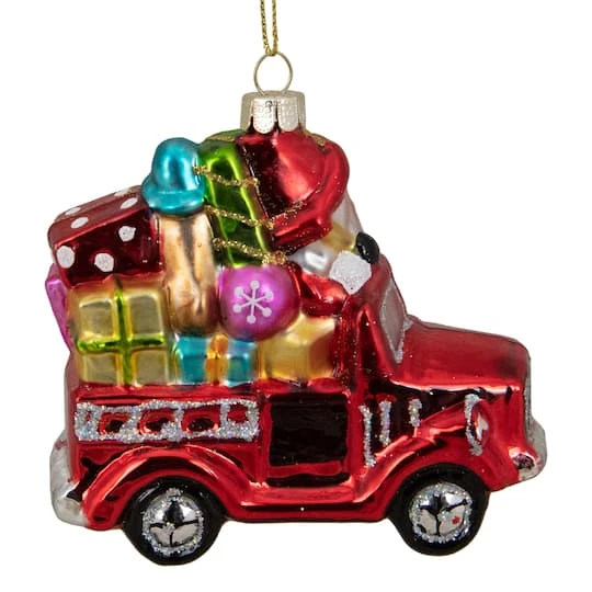 Northlight 4" Red Fire Truck With Santa & Presents Glass Christmas Ornament 7 Northlight 4" Red Fire Truck With Santa & Presents Glass Christmas Ornament - Image 5
