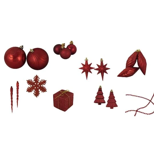 Northlight 125ct. 5.5" Apple Red Shatterproof 3-Finish Christmas Ornaments 7 Northlight 125ct. 5.5" Apple Red Shatterproof 3-Finish Christmas Ornaments - Image 5