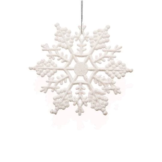 Northlight 24ct. 4" White Glitter Snowflake Christmas Ornaments 4 Northlight 24ct. 4" White Glitter Snowflake Christmas Ornaments - Image 2