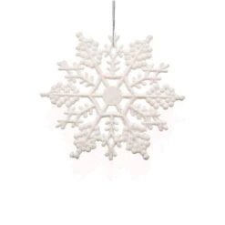 Northlight 24ct. 4" White Glitter Snowflake Christmas Ornaments
