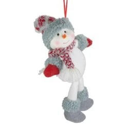 Northlight 14" Gray & Red Plush Snowman Hanging Christmas Ornament -Northlight Shop D491160S 2