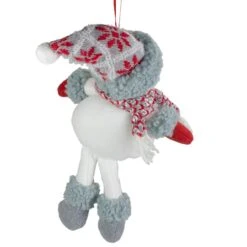 Northlight 14" Gray & Red Plush Snowman Hanging Christmas Ornament -Northlight Shop D491160S 3