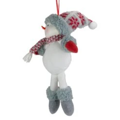Northlight 14" Gray & Red Plush Snowman Hanging Christmas Ornament -Northlight Shop D491160S 4