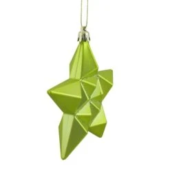 12ct. 5" Matte Green Kiwi Glittered Star Shatterproof Christmas Ornaments 7 12ct. 5" Matte Green Kiwi Glittered Star Shatterproof Christmas Ornaments -Northlight Shop D491163S 2