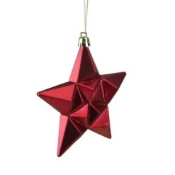 12ct. 5" Glitter Matte Red & Gold Star Shatterproof Christmas Ornaments 8 12ct. 5" Glitter Matte Red & Gold Star Shatterproof Christmas Ornaments -Northlight Shop D491166S 2