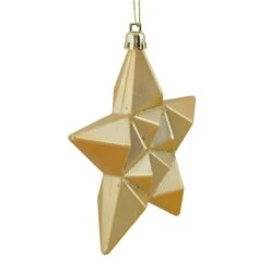 12ct. 5" Glitter & Matte Vegas Gold Shatterproof Christmas Star Ornaments 8 12ct. 5" Glitter & Matte Vegas Gold Shatterproof Christmas Star Ornaments -Northlight Shop D491167S 2