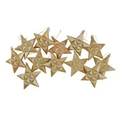12ct. 5" Glitter & Matte Vegas Gold Shatterproof Christmas Star Ornaments 9 12ct. 5" Glitter & Matte Vegas Gold Shatterproof Christmas Star Ornaments -Northlight Shop D491167S 3