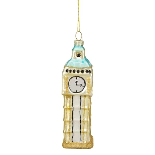 Northlight 5" Glittered Gold Glass Big Ben Christmas Ornament 9 Northlight 5" Glittered Gold Glass Big Ben Christmas Ornament - Image 7