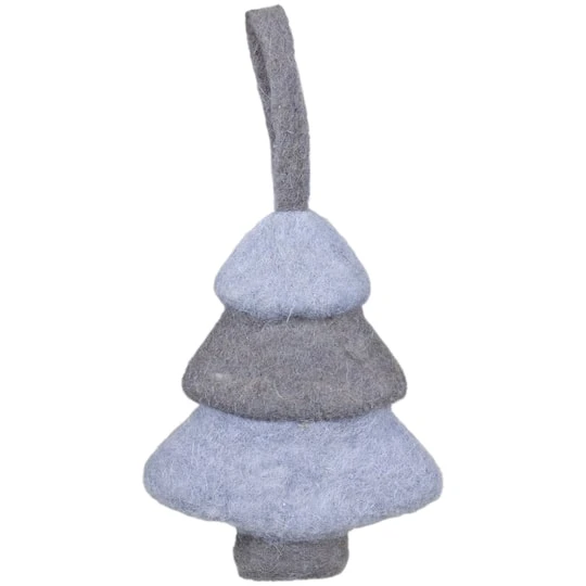 Northlight 6" Gray & Blue Felt Christmas Tree Ornament 3 Northlight 6" Gray & Blue Felt Christmas Tree Ornament
