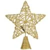9" Gold Star Tree Top With Dual Color® Lights -Northlight Shop D491237S 1