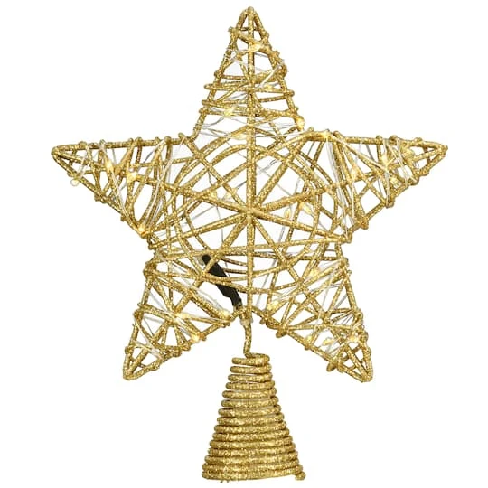 9" Gold Star Tree Top With Dual Color® Lights 3 9" Gold Star Tree Top With Dual Color® Lights