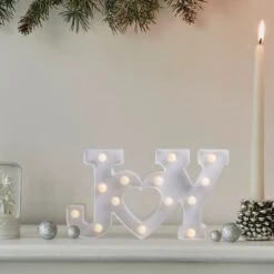 Northlight 12.75" White Joy LED Christmas Marquee Wall Sign -Northlight Shop D491425S 1