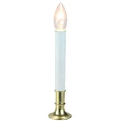Northlight 9" White & Gold Christmas Candle Lamp With Sensor
