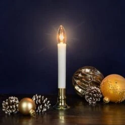 Northlight 9" White & Gold Christmas Candle Lamp With Timer 15 Northlight 9" White & Gold Christmas Candle Lamp With Timer -Northlight Shop D491439S 12