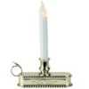 Northlight 8.75" Pre-Lit White & Gold LED C5 Flickering Christmas Candle Lamp With Handle Base 1 Northlight 8.75" Pre-Lit White & Gold LED C5 Flickering Christmas Candle Lamp With Handle Base -Northlight Shop D491441S 1
