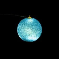 Sienna 7" Blue Shimmering Sphere Mini Ball Outdoor Decorative Patio Christmas String Lights 8 Sienna 7" Blue Shimmering Sphere Mini Ball Outdoor Decorative Patio Christmas String Lights -Northlight Shop D491503S 2
