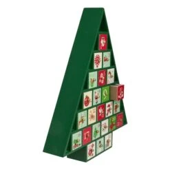 Northlight 15" Green Tree Shaped Christmas Advent Calendar Decoration -Northlight Shop D491519S 3