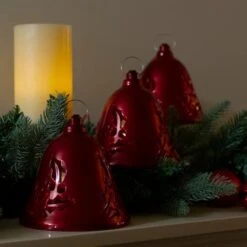 Northlight 6.5" Musical Lighted Red Bells Christmas Décor Set -Northlight Shop D491527S 2