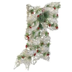 Northlight 20" White Rattan Berry & Pinecone Christmas Bow -Northlight Shop D491530S 2