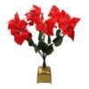 Northlight 20" Red & Green Pre-Lit Fiber Optic Poinsettia Christmas Plant -Northlight Shop D491558S 1