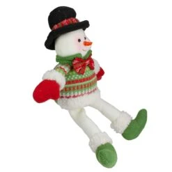 Northlight 18" Red & Green Sitting Smiling Snowman Christmas Figure 11 Northlight 18" Red & Green Sitting Smiling Snowman Christmas Figure -Northlight Shop D491581S 3