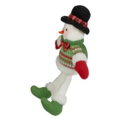 Northlight 18" Red & Green Sitting Smiling Snowman Christmas Figure 12 Northlight 18" Red & Green Sitting Smiling Snowman Christmas Figure -Northlight Shop D491581S 4