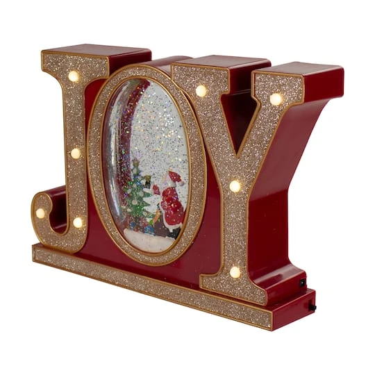 Northlight 11" LED Lighted Red & Gold Joy Christmas Glitter Snow Globe 6 Northlight 11" LED Lighted Red & Gold Joy Christmas Glitter Snow Globe - Image 4