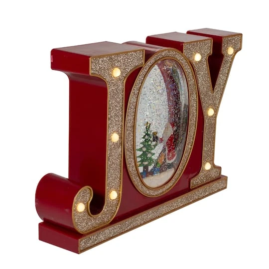 Northlight 11" LED Lighted Red & Gold Joy Christmas Glitter Snow Globe 7 Northlight 11" LED Lighted Red & Gold Joy Christmas Glitter Snow Globe - Image 5