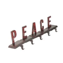 Northlight 6" Red & Black Buffalo Plaid Peace Christmas Stocking Holder Set -Northlight Shop D491599S 2